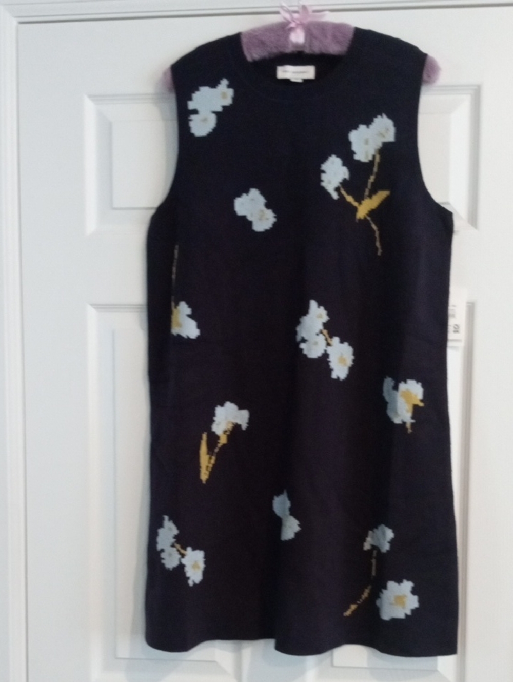 Navy Floral Knit Dress